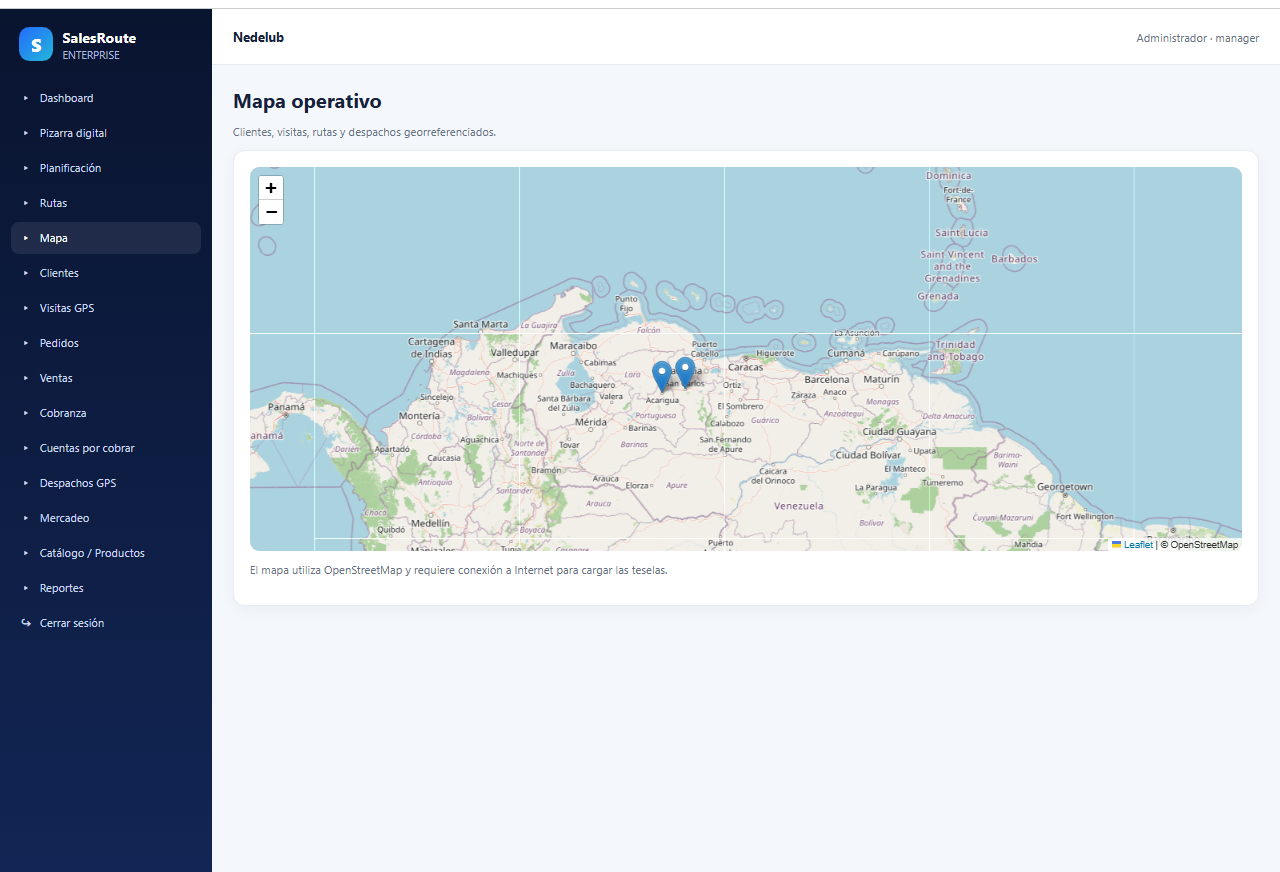 SalesRoute Enterprise – SaaS multiempresa para rutas, ventas y cobranza