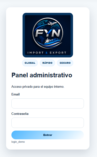 FYN IMPORT & EXPORT – Plataforma web logística internacional